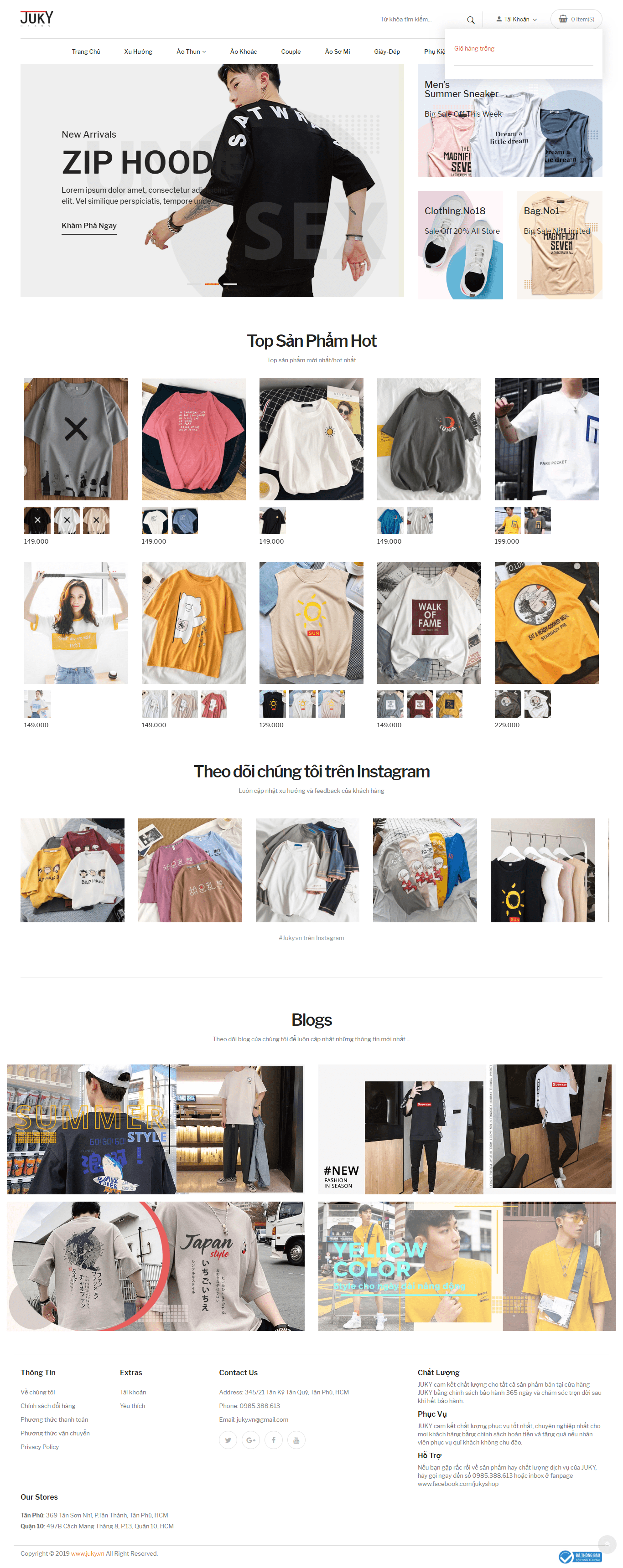 Thiết kế website quần áo - https://www.juky.vn/ đẹp SEO nhanh hiệu quả