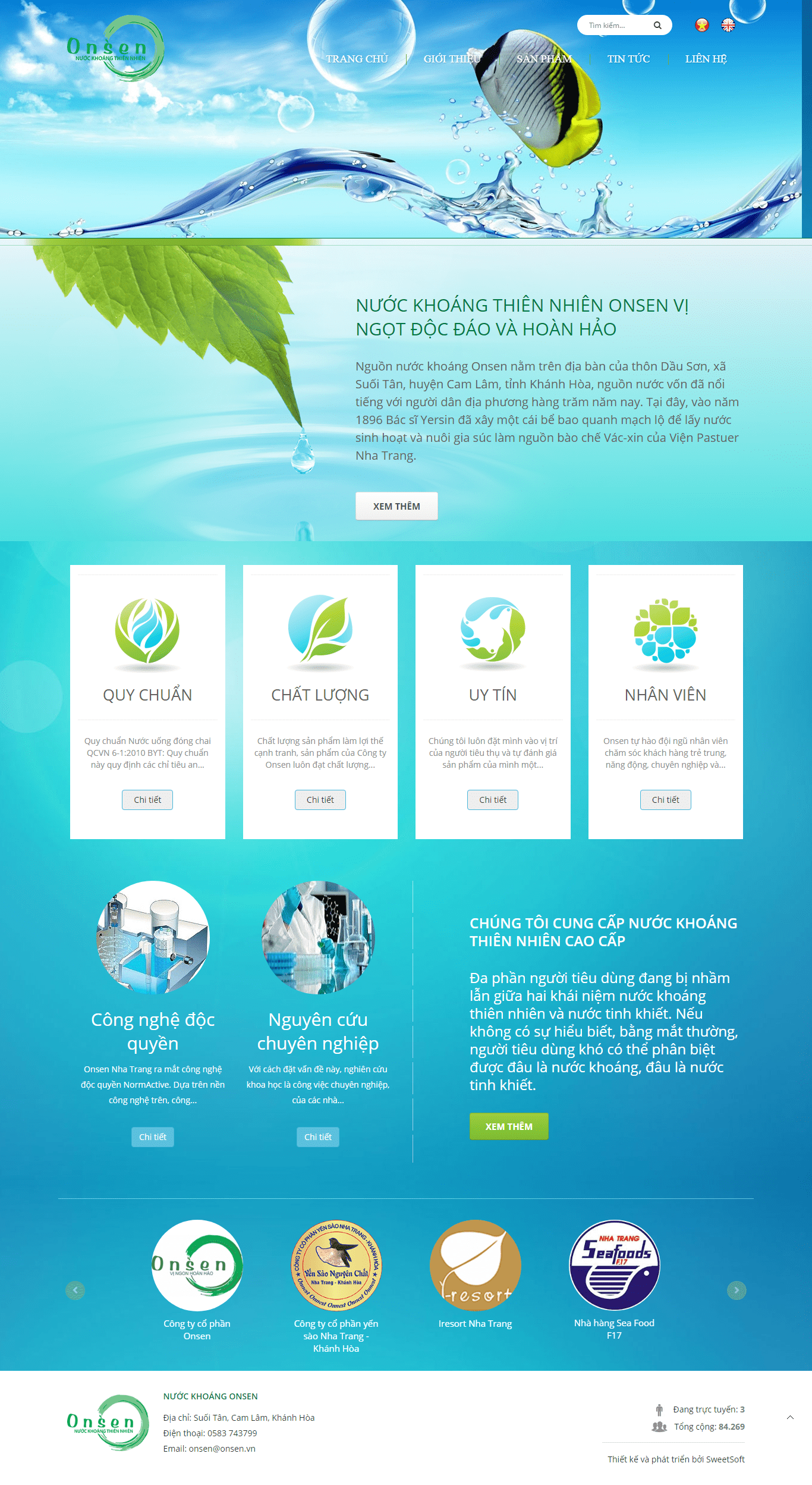 Thiết kế website nước uống - http://onsen.vn/ đẹp SEO nhanh hiệu quả