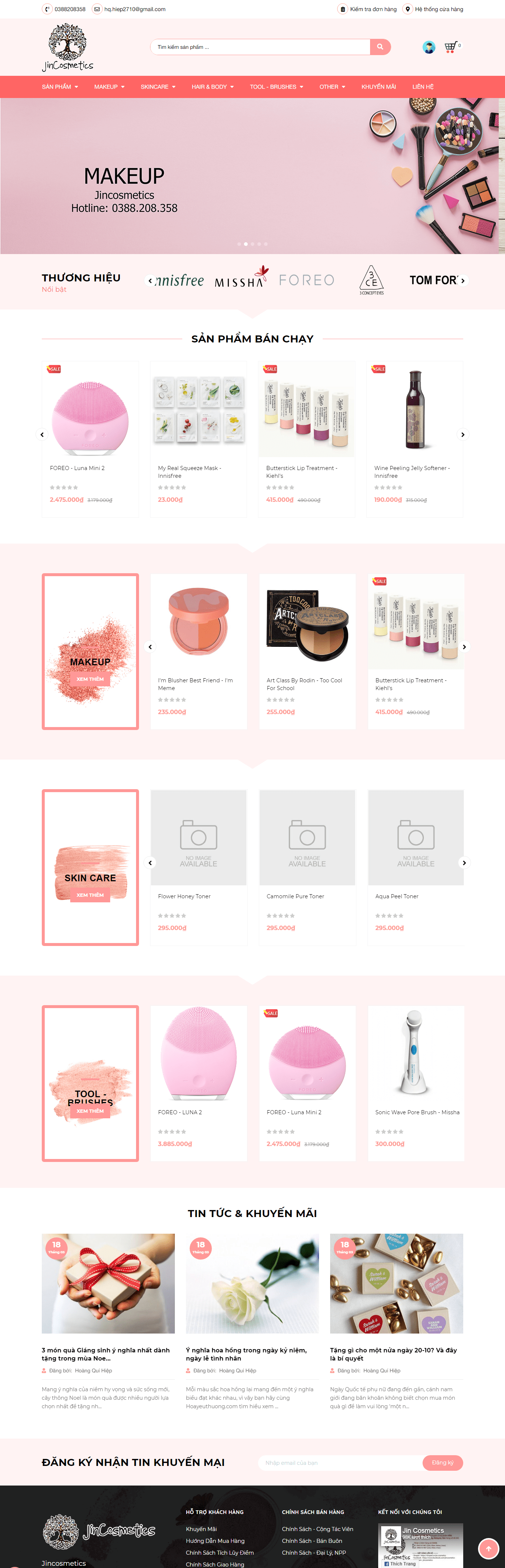 Thiết kế website mỹ phẩm nước hoa - https://jincosmetics.vn/