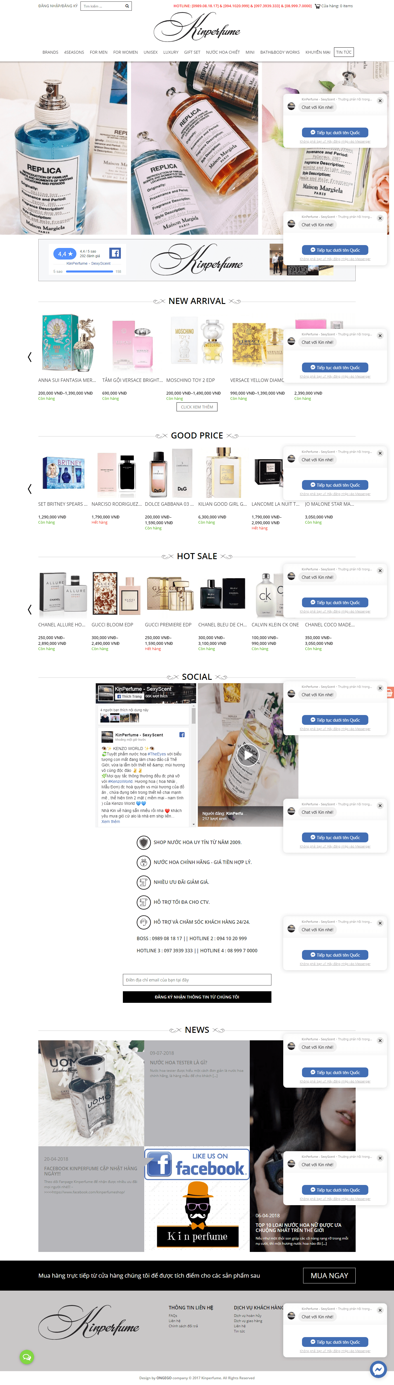 Thiết kế website mỹ phẩm nước hoa - https://kinperfume.com/