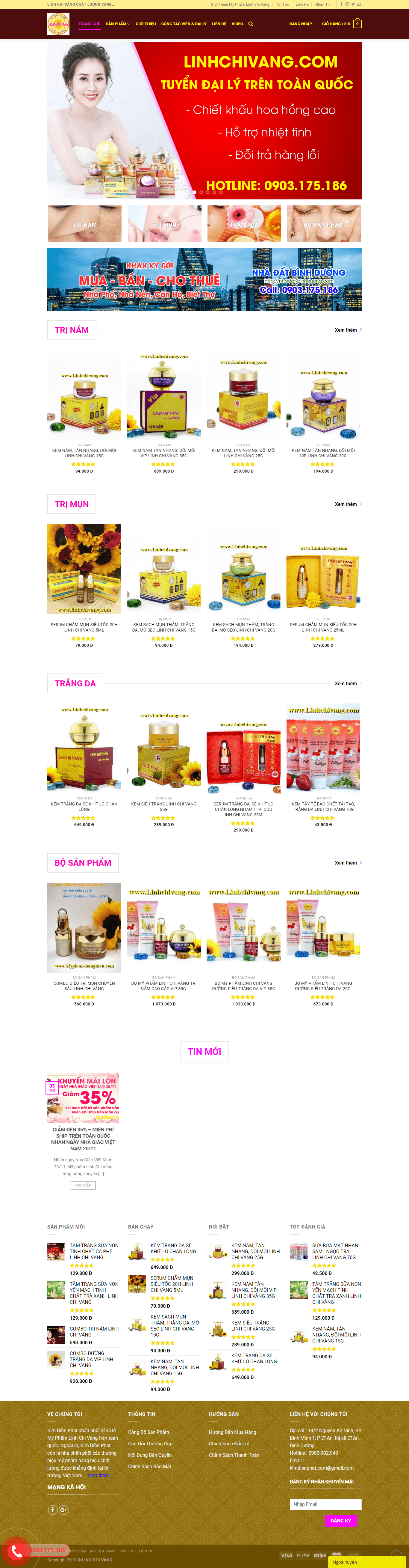 Thiết kế website mỹ phẩm nước hoa - https://linhchivang.com/