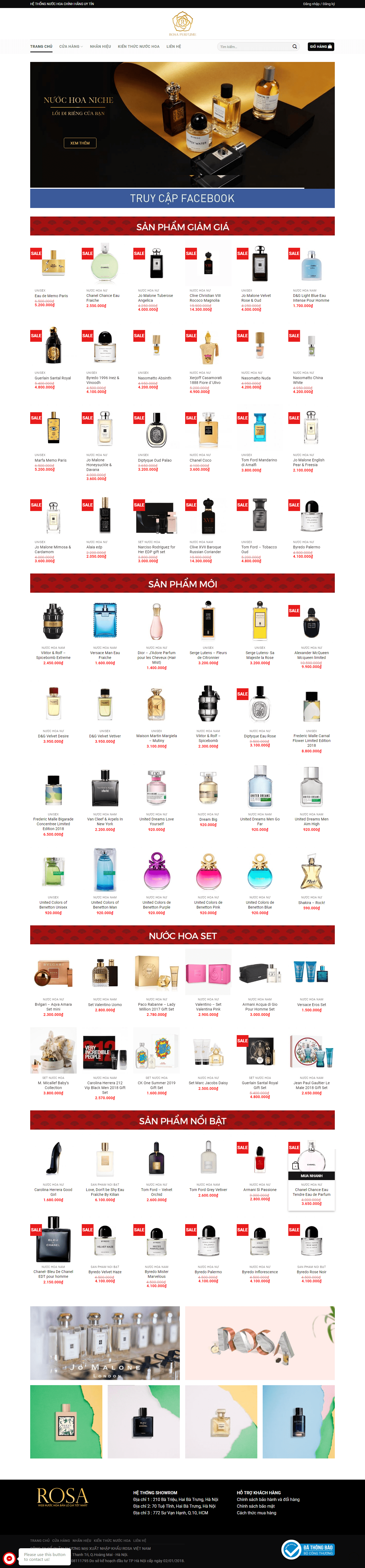 Thiết kế website mỹ phẩm nước hoa - https://nuochoarosa.com/