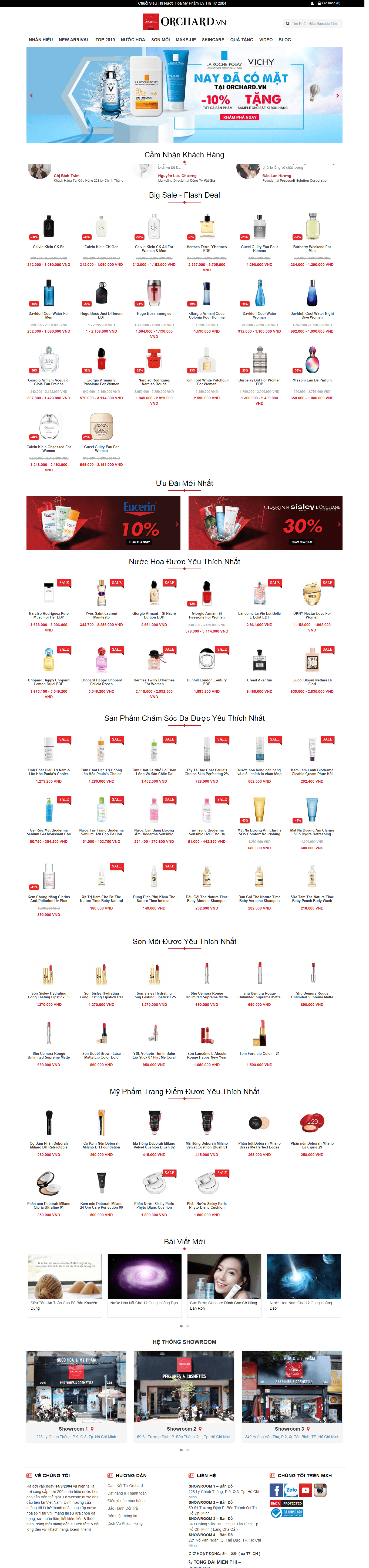 Thiết kế website mỹ phẩm nước hoa - https://orchard.vn/
