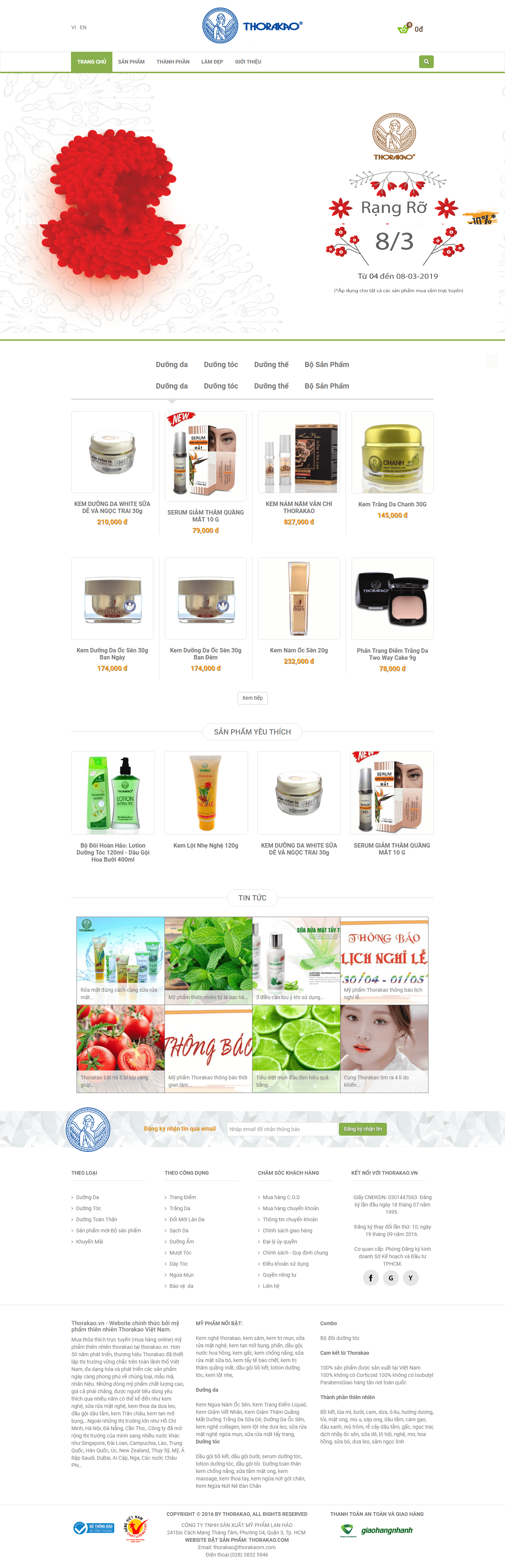 Thiết kế website mỹ phẩm nước hoa - https://www.thorakao.com/