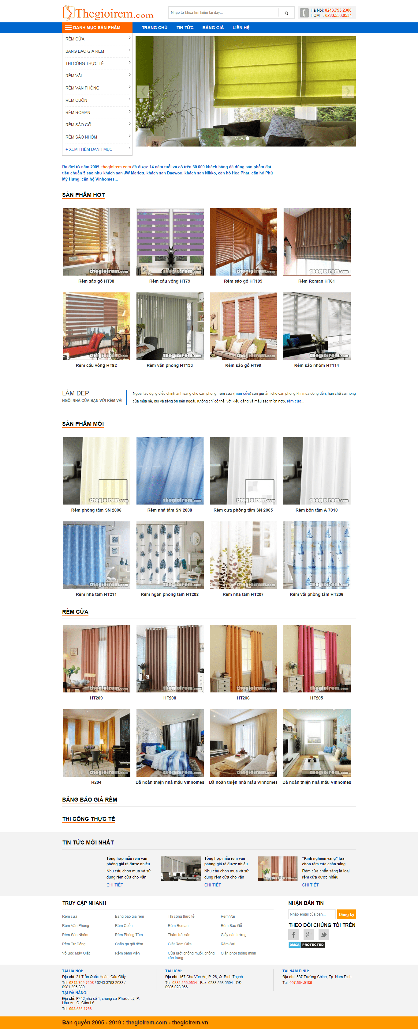 Thiết kế website mành - rèm cửa - https://thegioirem.com/