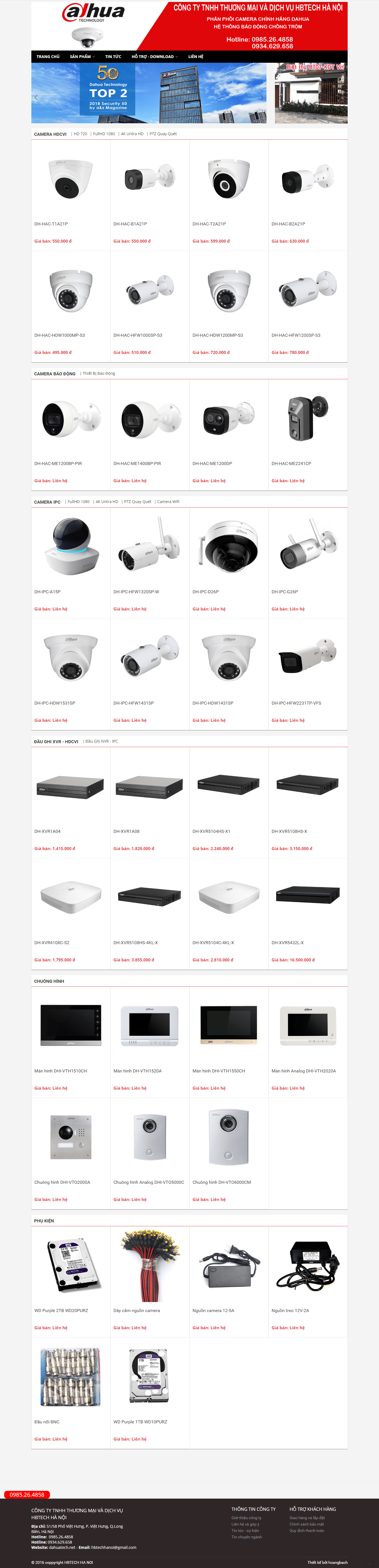 Thiết kế website camera quan sát - http://hbtechhanoi.com/