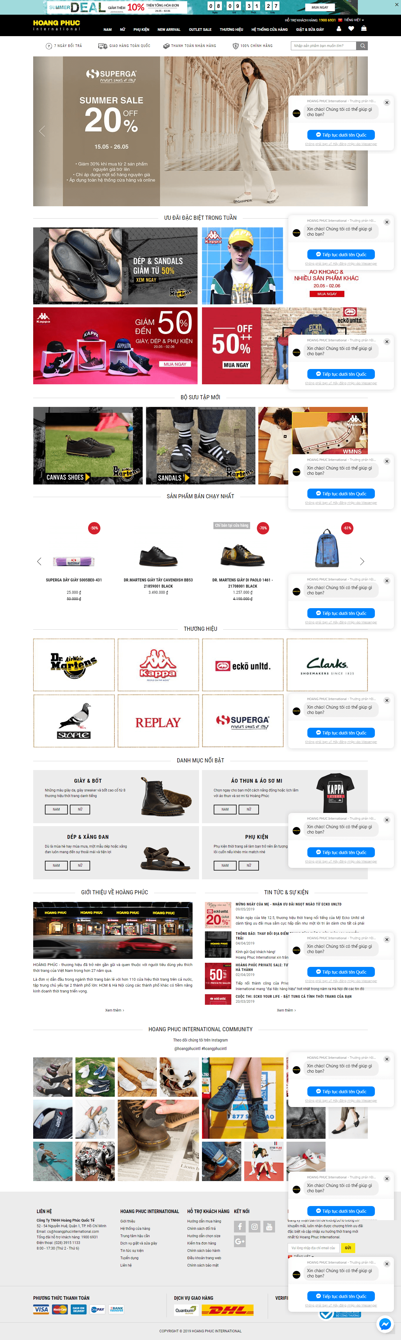 Thiết kế website bán giày dép - https://hoang-phuc.com/