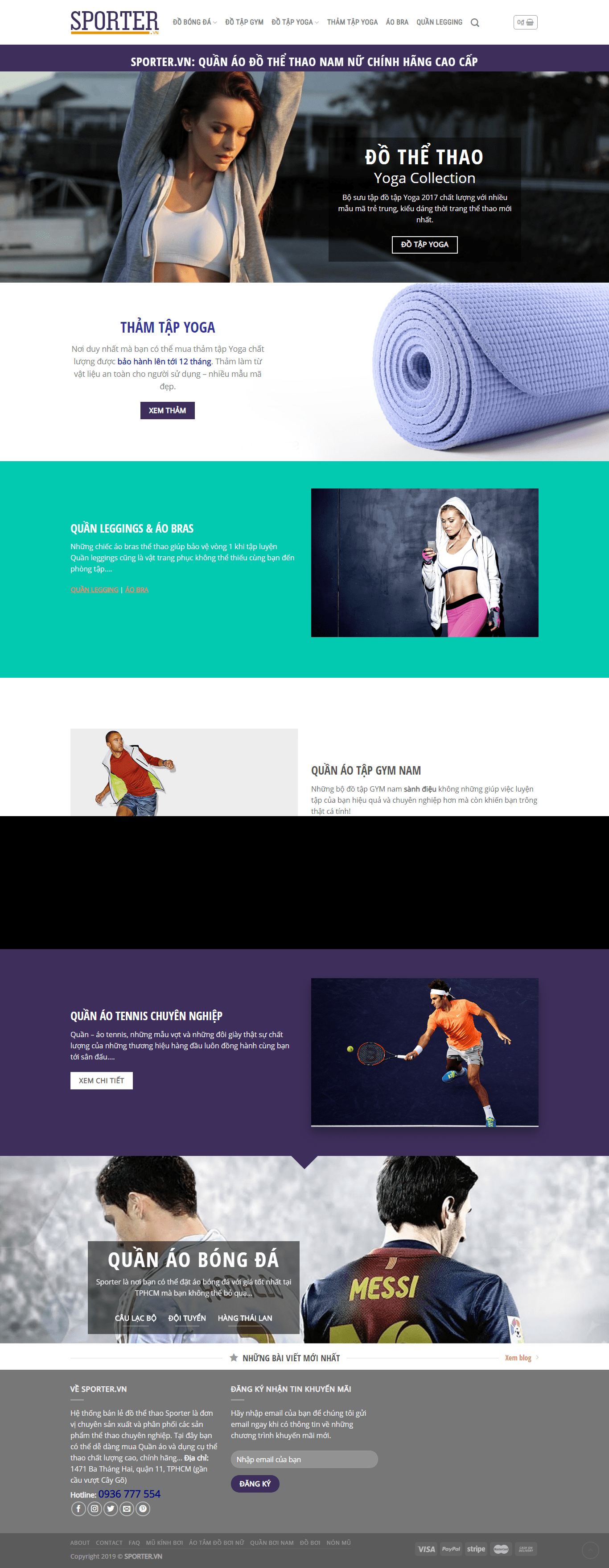 Thiết kế website bán đồ thể thao - https://www.sporter.vn/
