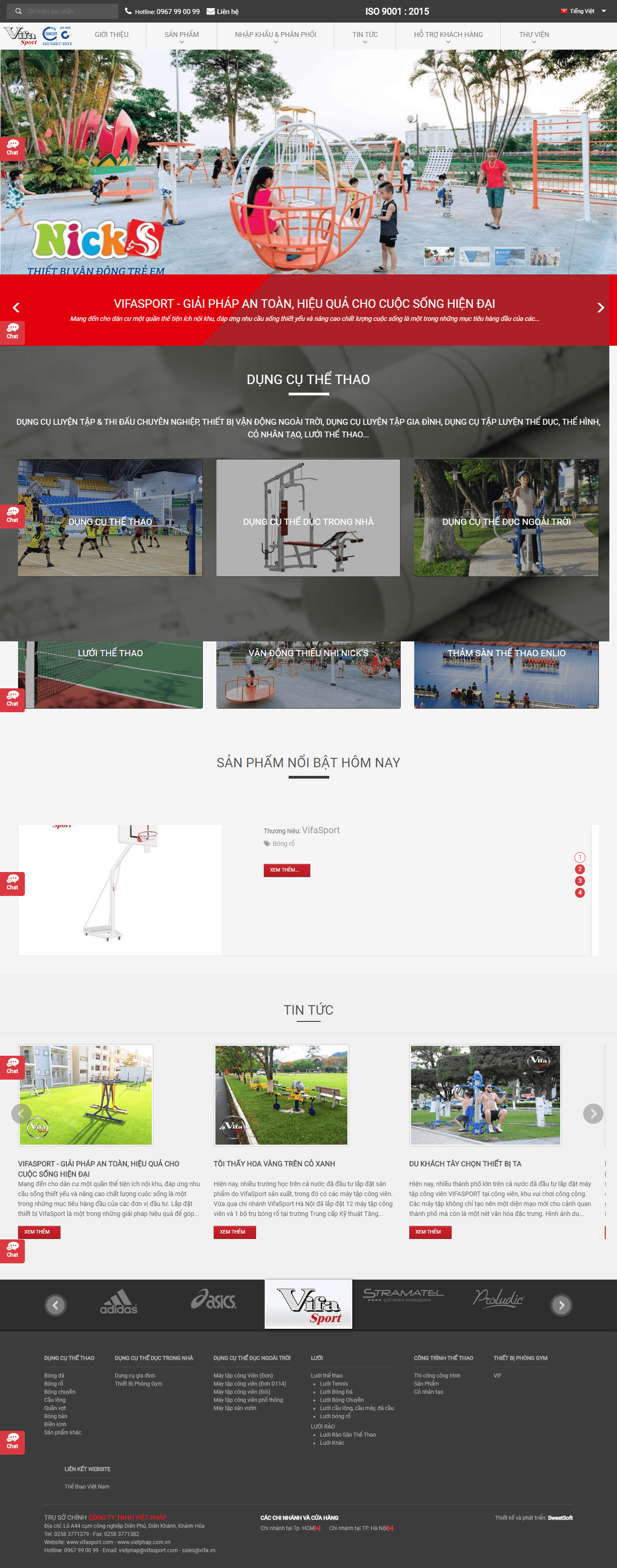 Thiết kế website bán đồ thể thao - http://www.vifasport.com/