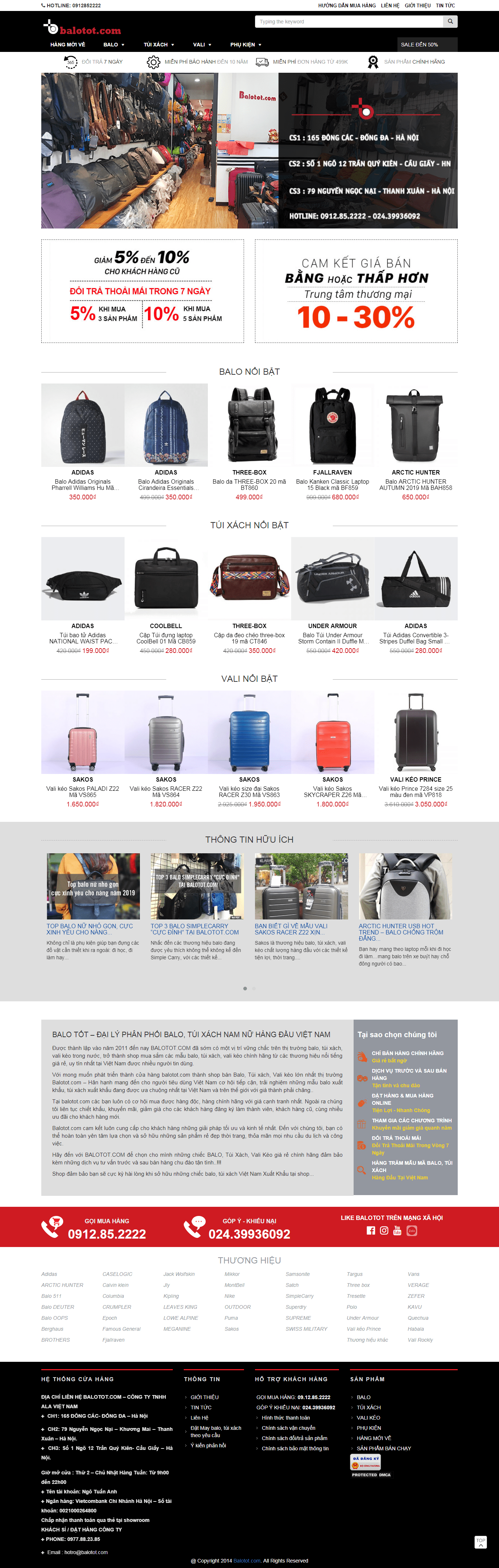 Thiết kế website bán balo - túi xách - https://balotot.com/