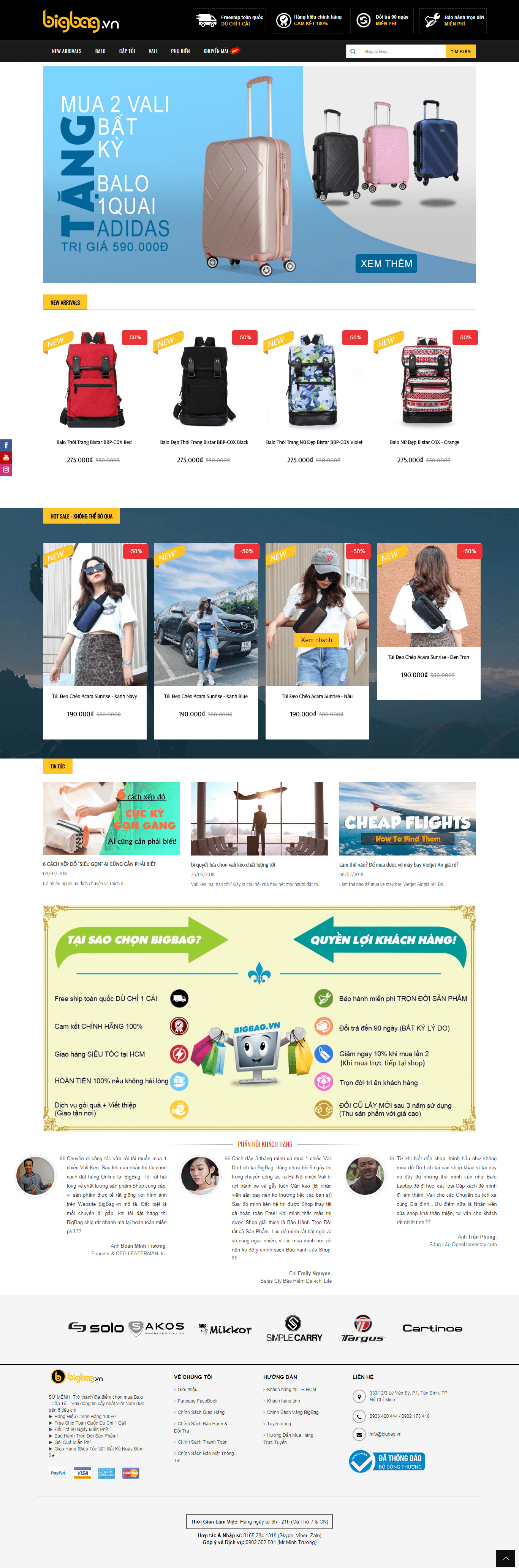 Thiết kế website bán balo - túi xách - https://bigbag.vn/