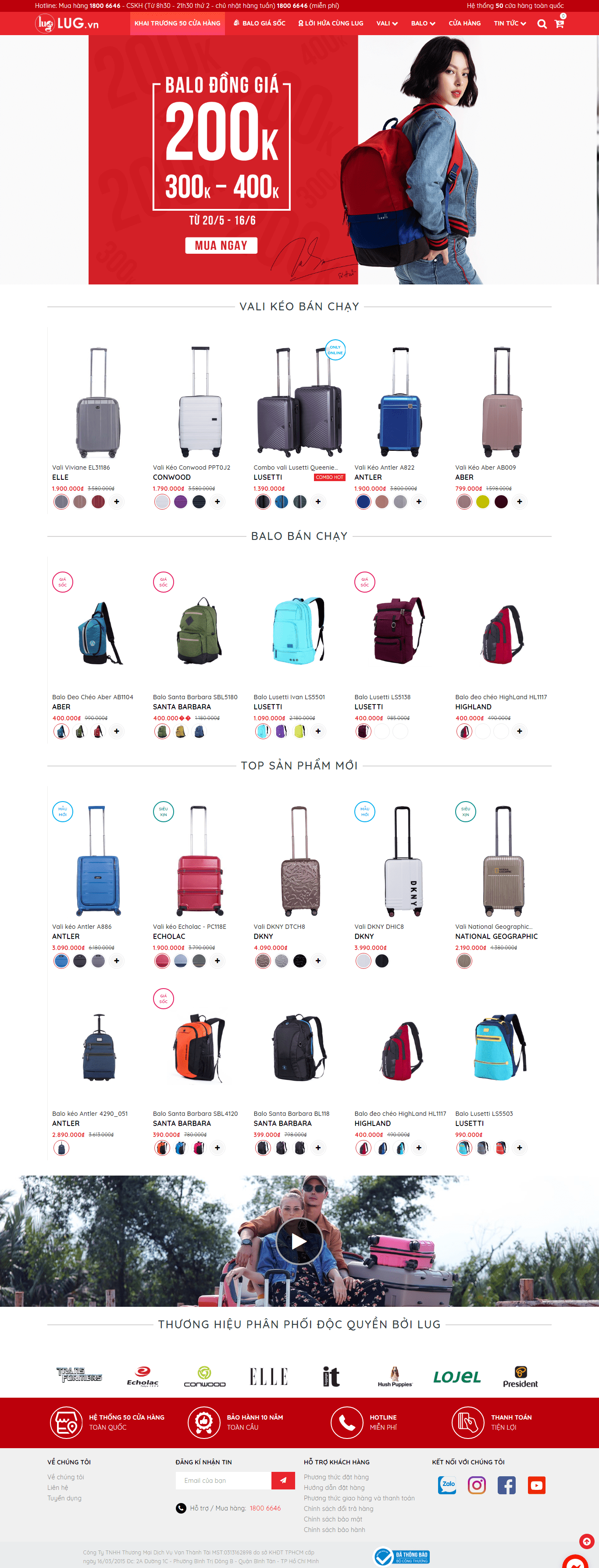 Thiết kế website bán balo - túi xách - https://lug.vn/