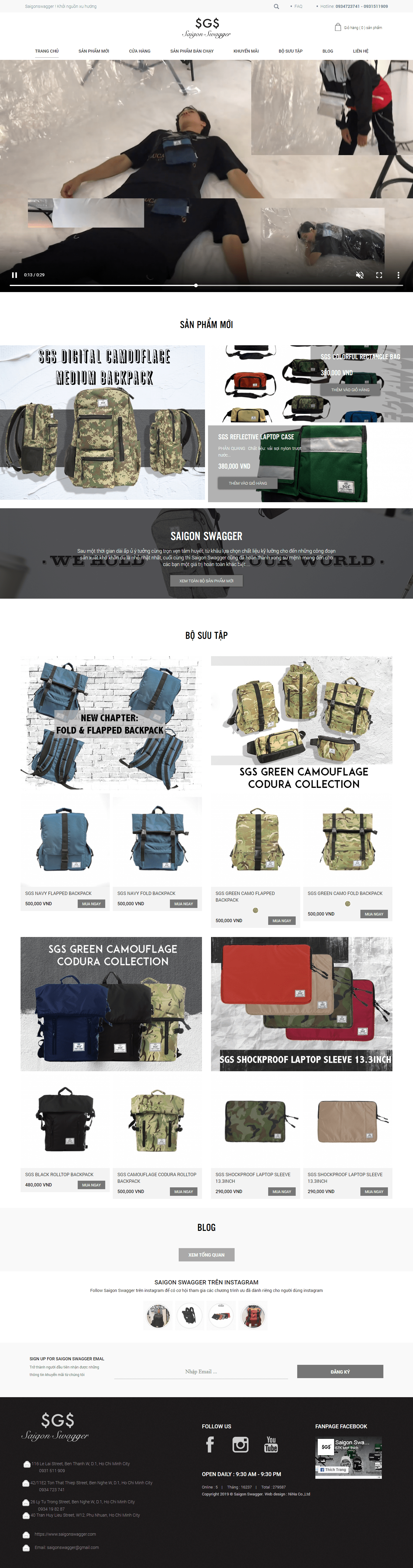 Thiết kế website bán balo - túi xách - https://saigonswagger.com/