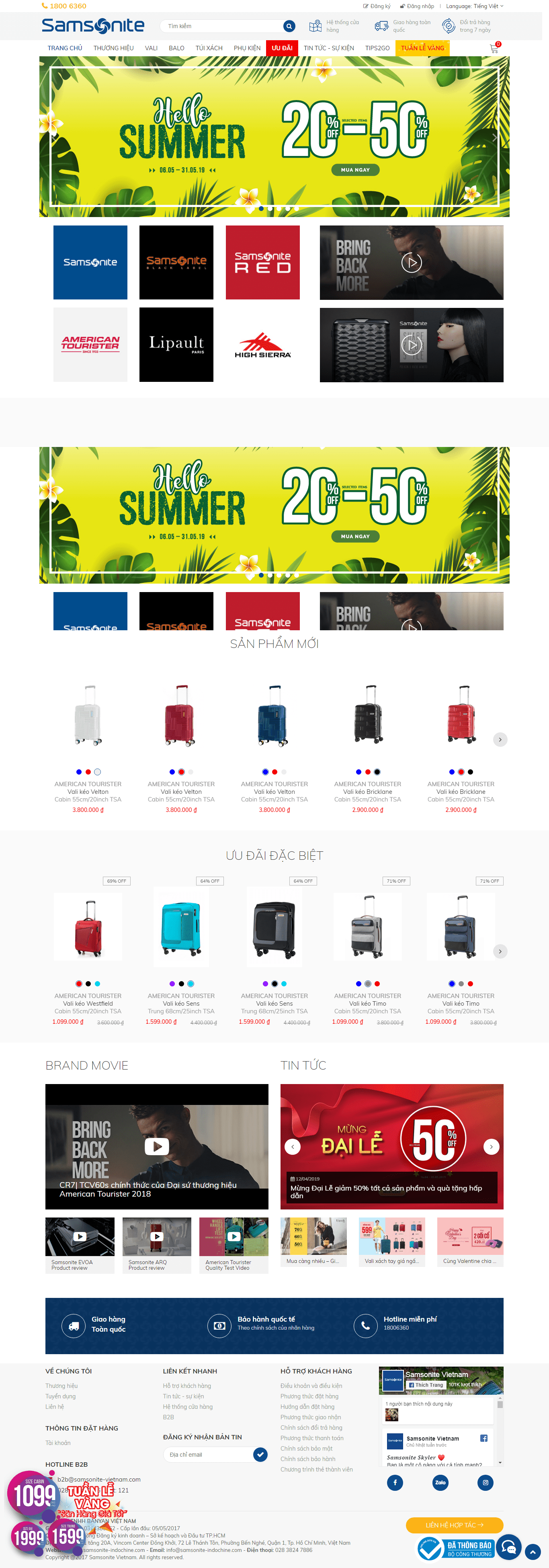 Thiết kế website bán balo - túi xách - https://samsonite-indochine.com/