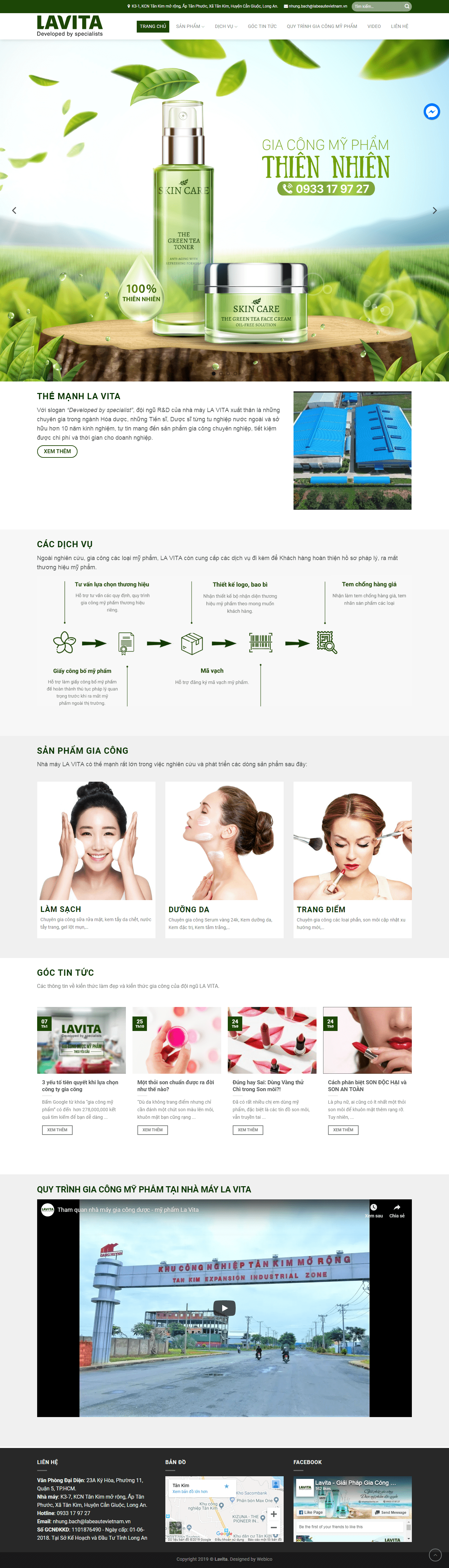 Thiết kế website bán mỹ phẩm - làm đẹp - http://www.nhamaylavita.vn/