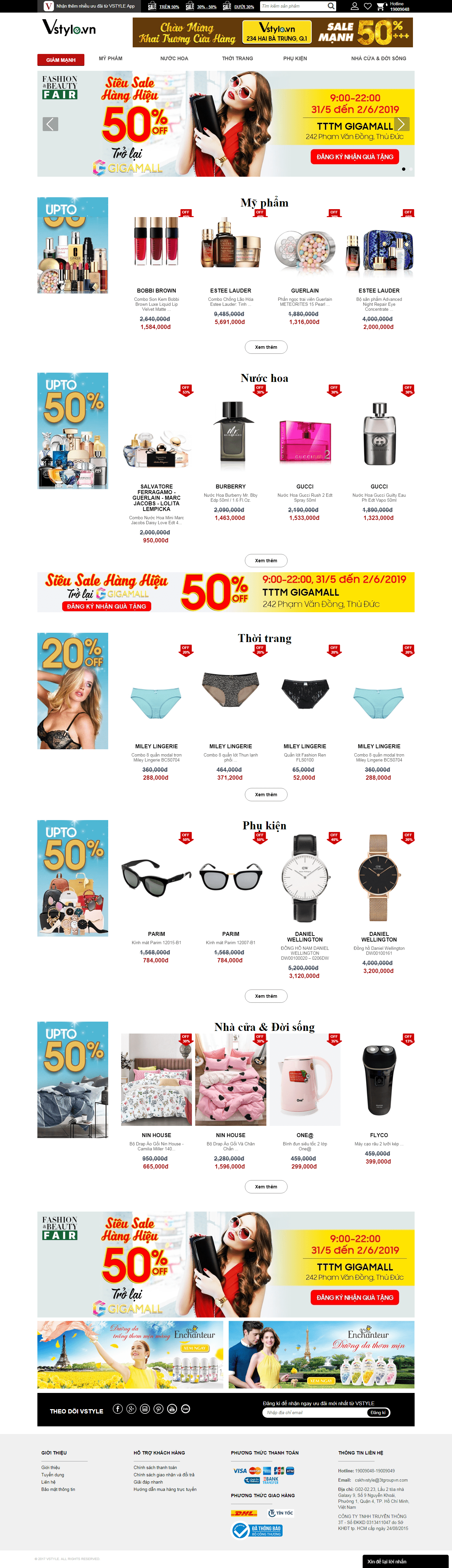 Thiết kế website bán mỹ phẩm - làm đẹp - https://vstyle.vn/