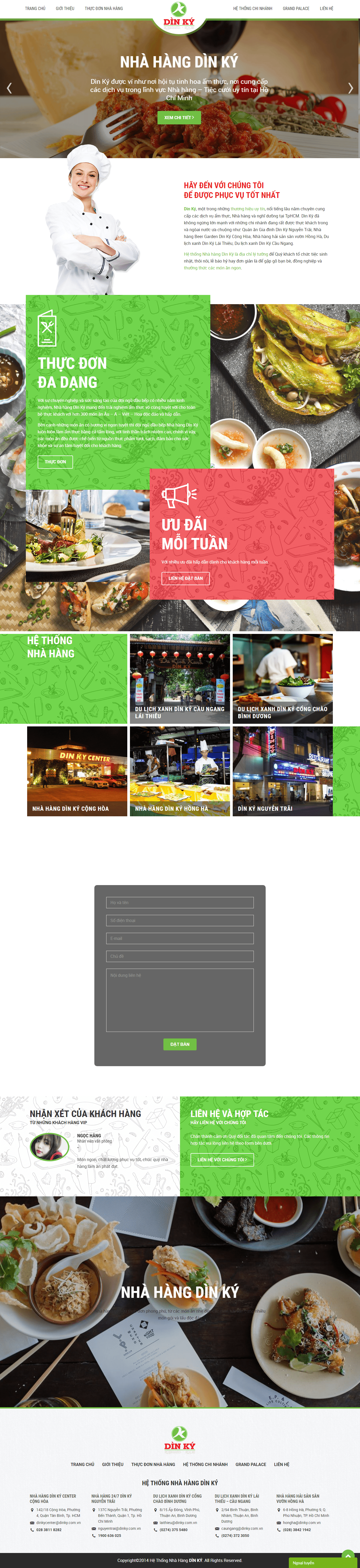 Thiết kế website khách sạn - nhà hàng - https://dinky.com.vn/