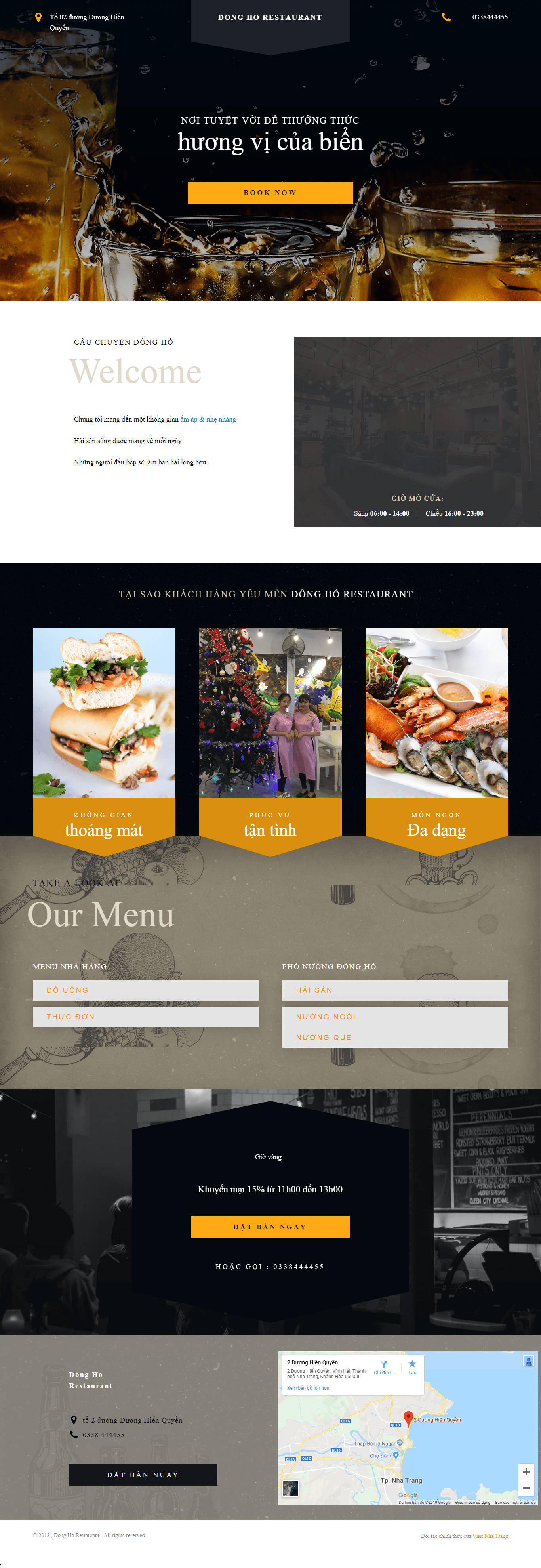 Thiết kế website khách sạn - nhà hàng - https://donghoquan.com/