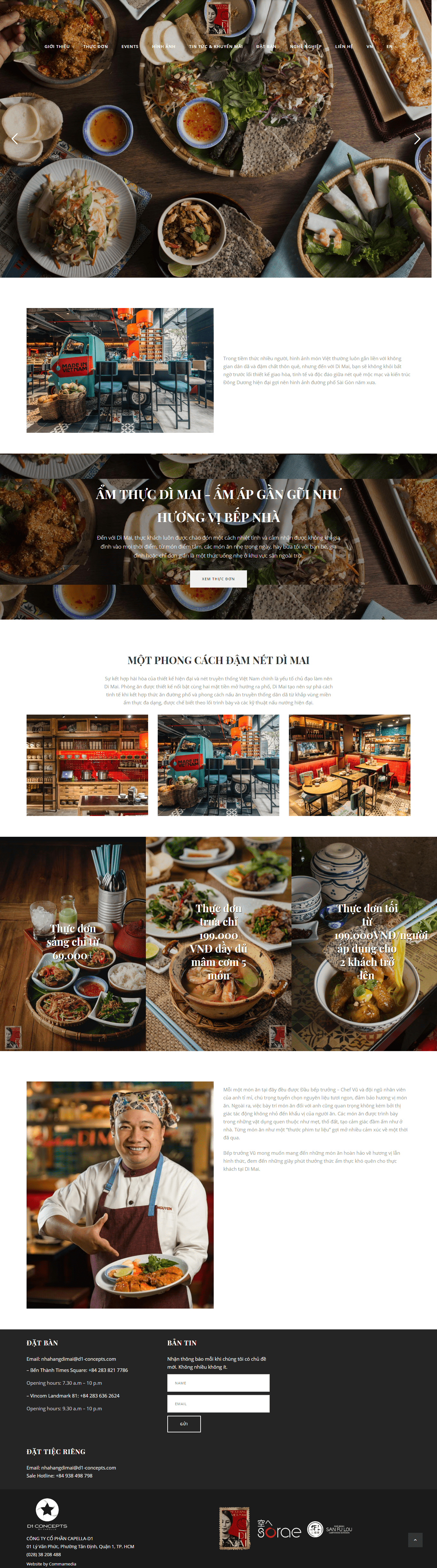Thiết kế website khách sạn - nhà hàng - https://nhahangdimai.com/