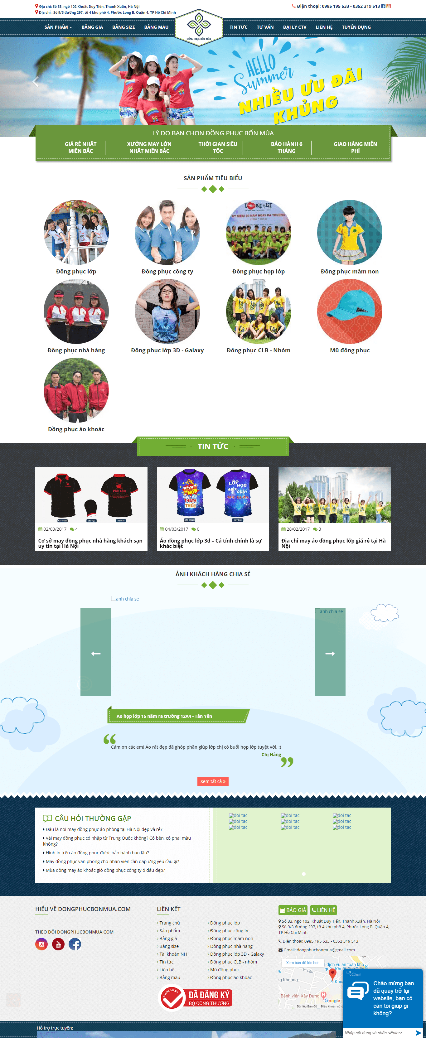 Thiết kế website đồng phục may mặc - https://dongphucbonmua.com/