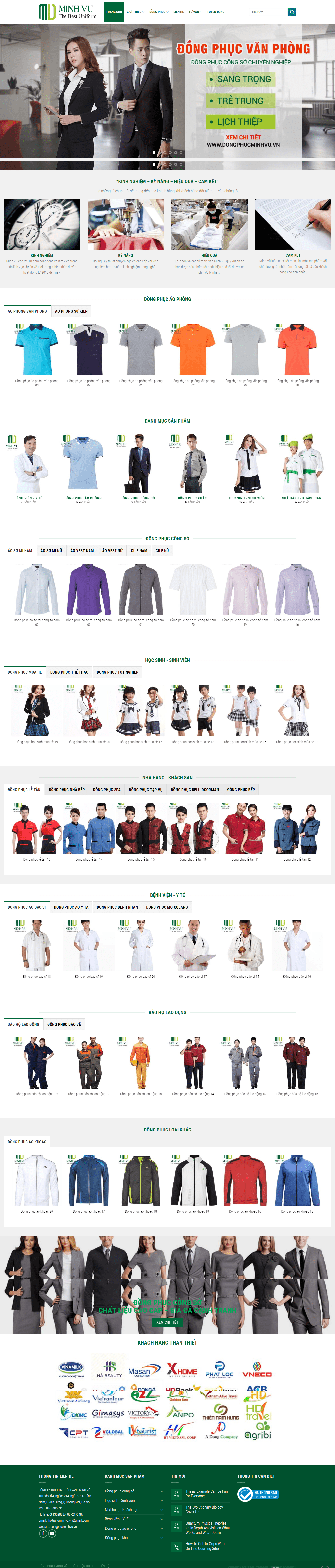 Thiết kế website đồng phục may mặc - http://dongphucminhvu.vn/