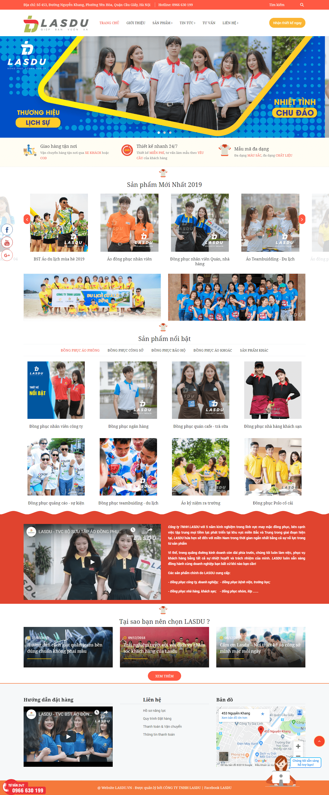 Thiết kế website đồng phục may mặc - https://lasdu.vn/