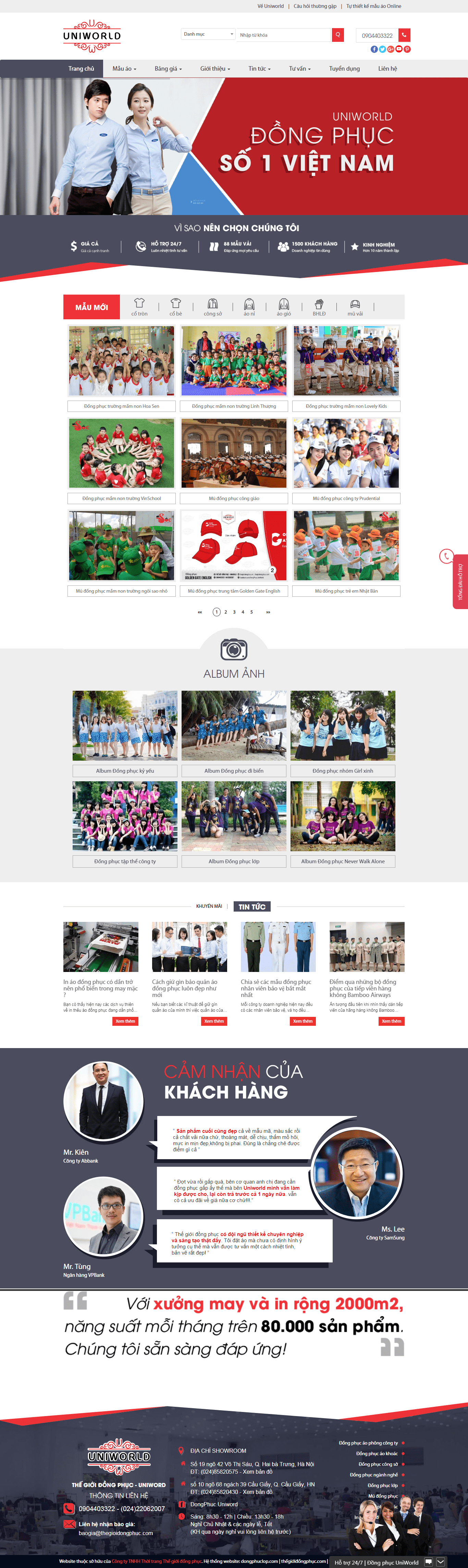 Thiết kế website đồng phục may mặc - http://thegioidongphuc.com/