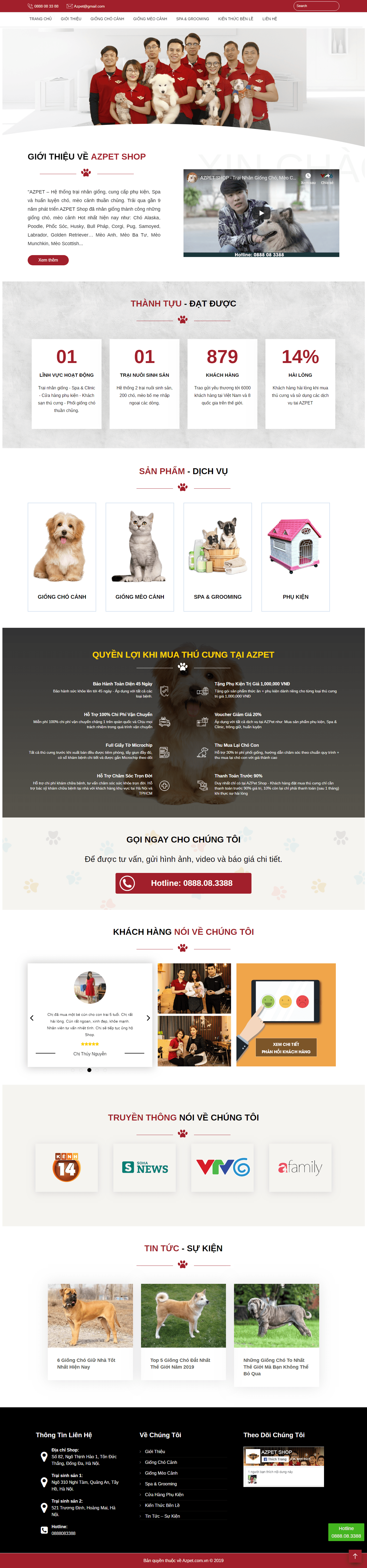 Thiết kế website động vật & vật nuôi - https://azpet.com.vn/