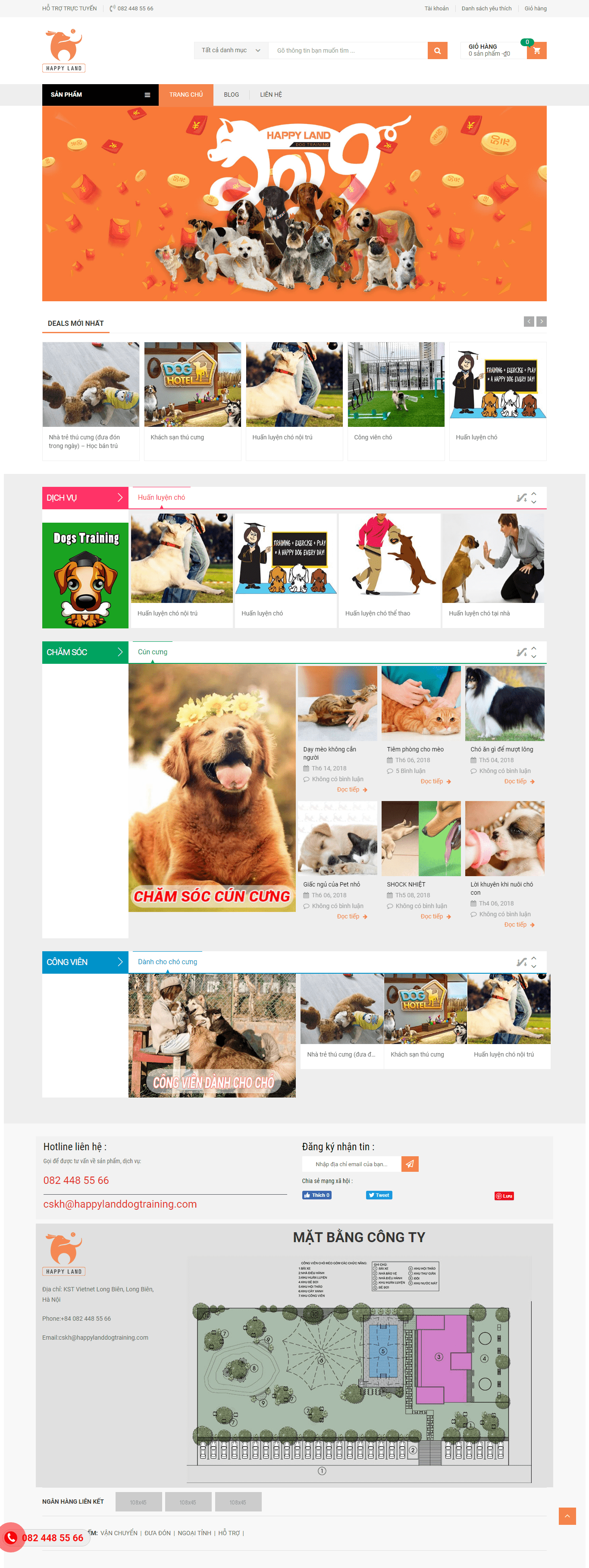 Thiết kế website động vật & vật nuôi - https://happylanddogtraining.com/