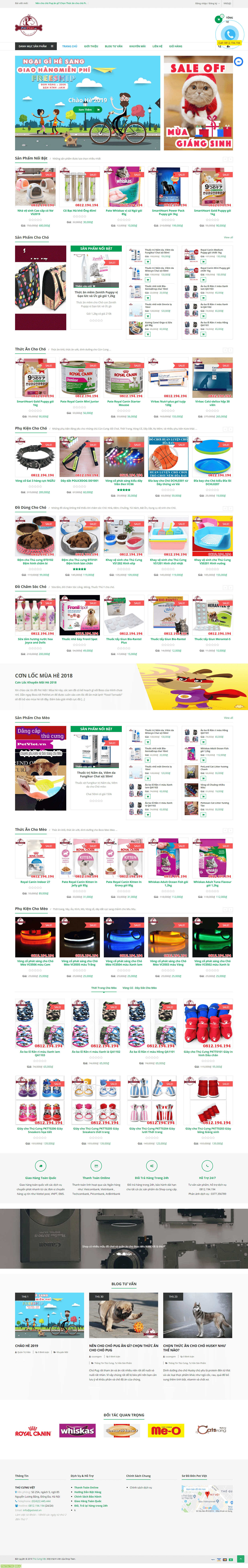 Thiết kế website động vật & vật nuôi - https://petviet.vn/