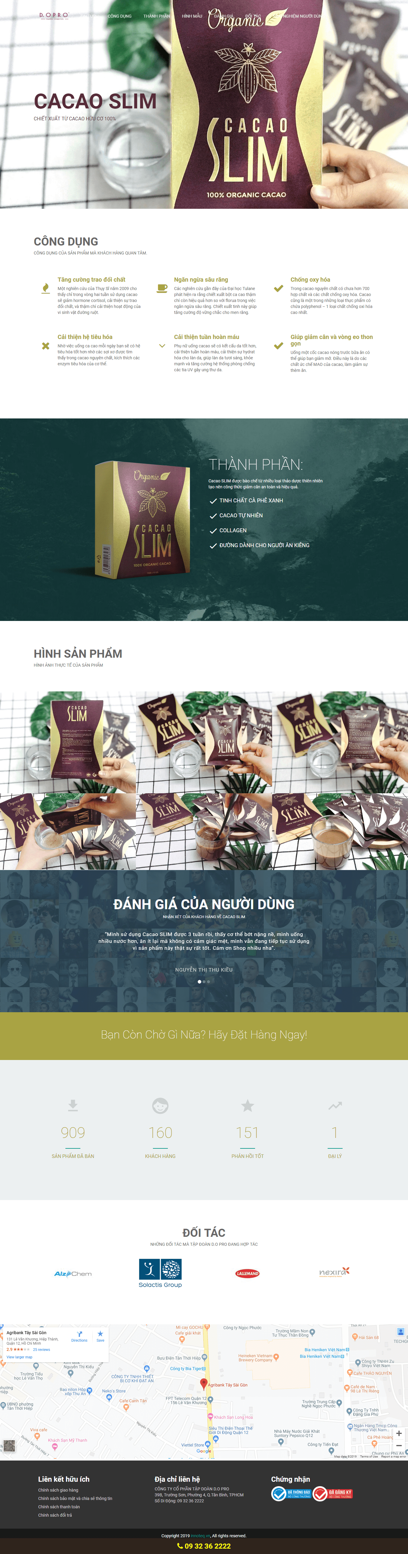 Thiết kế website thực phẩm chức năng - cacaoslim.com