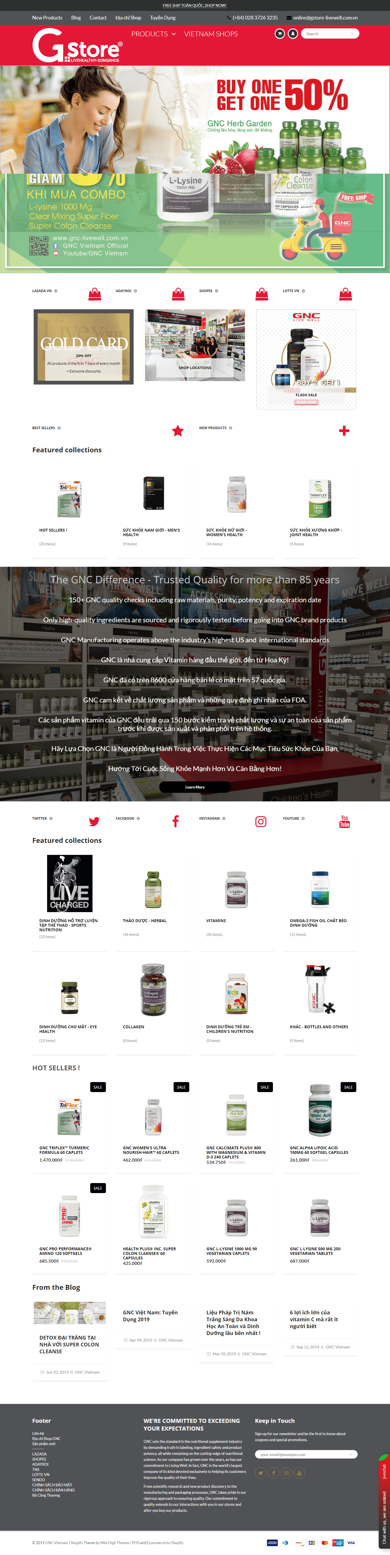 Thiết kế website thực phẩm chức năng - gstore-livewell.com.vn