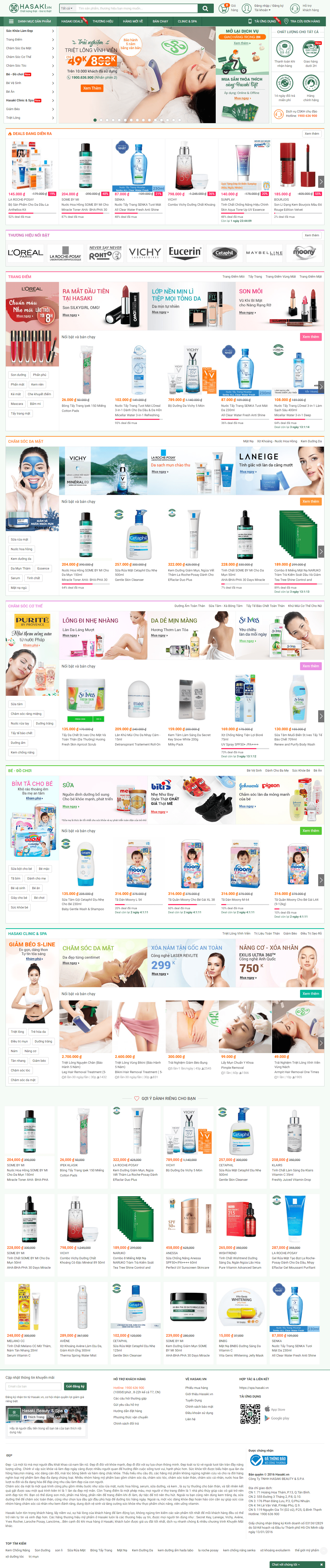 Thiết kế website thực phẩm chức năng - hasaki.vn đẹp SEO tốt