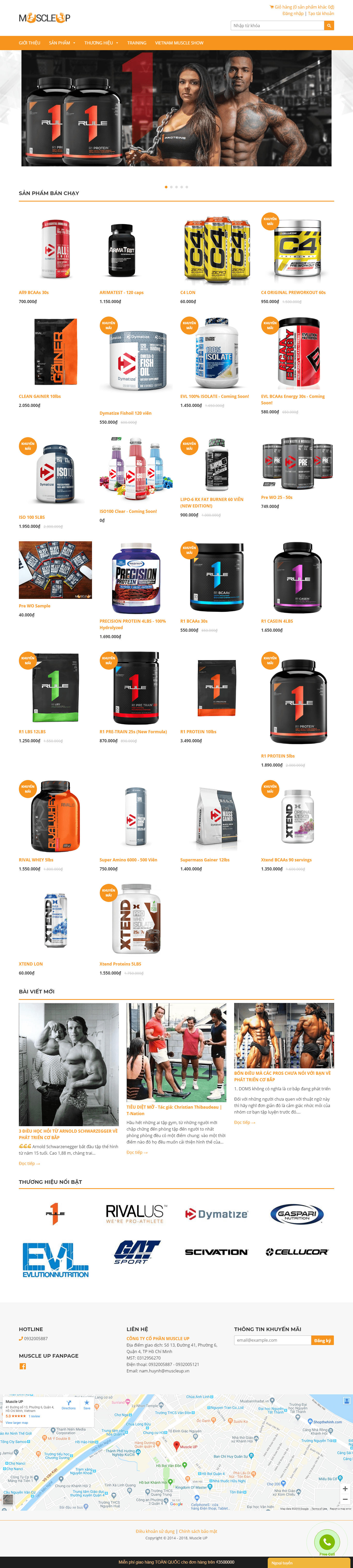 Thiết kế website thực phẩm chức năng - muscleup.vn