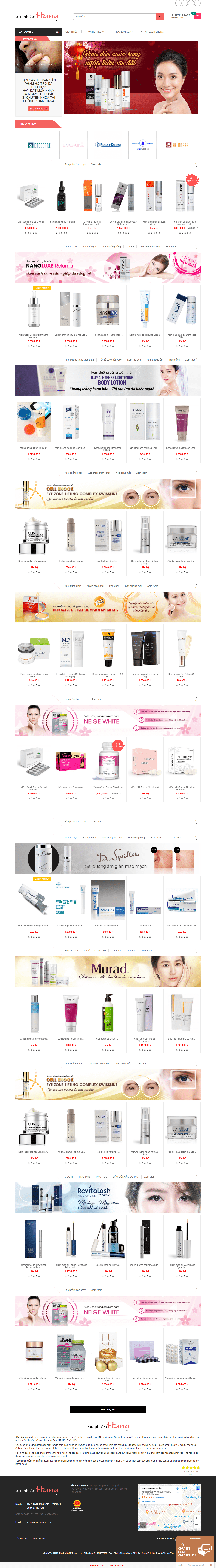 Thiết kế website thực phẩm chức năng - myphamhana.vn