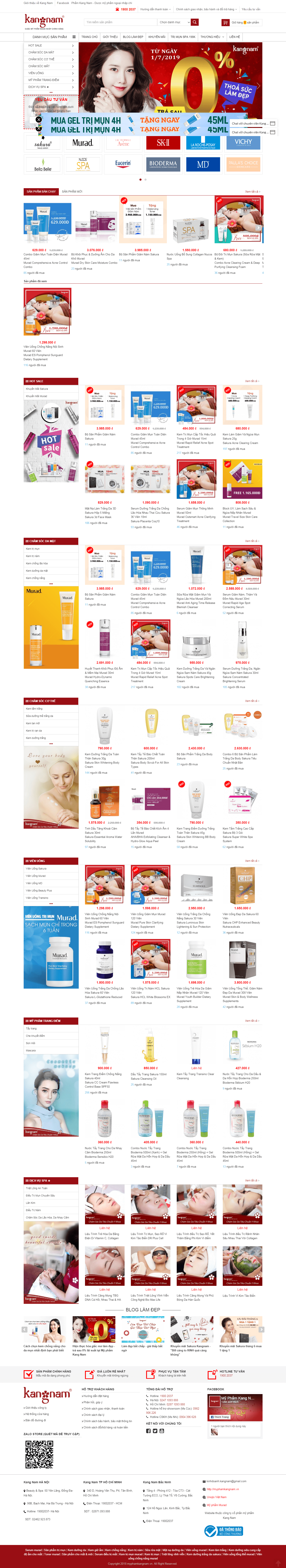 Thiết kế website thực phẩm chức năng - myphamkangnam.vn