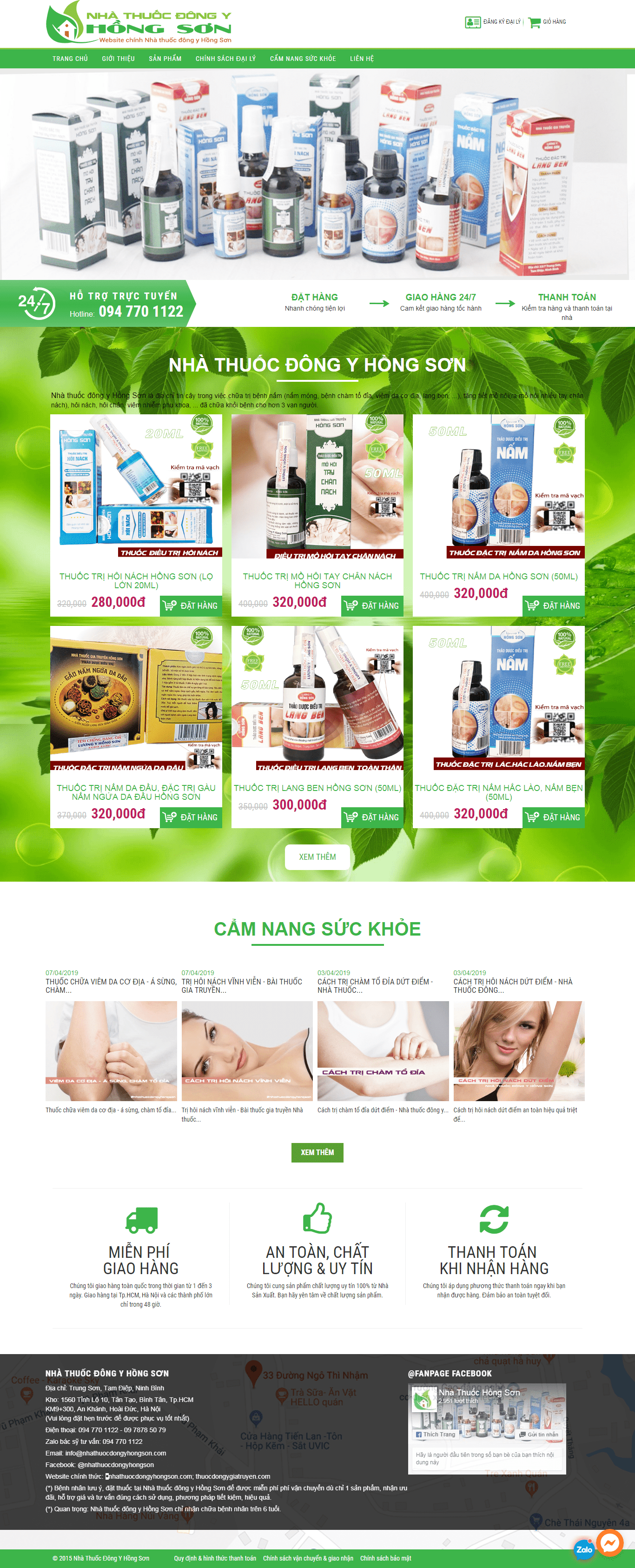 Thiết kế website đông y - thuocdongygiatruyen.com đẹp SEO tốt