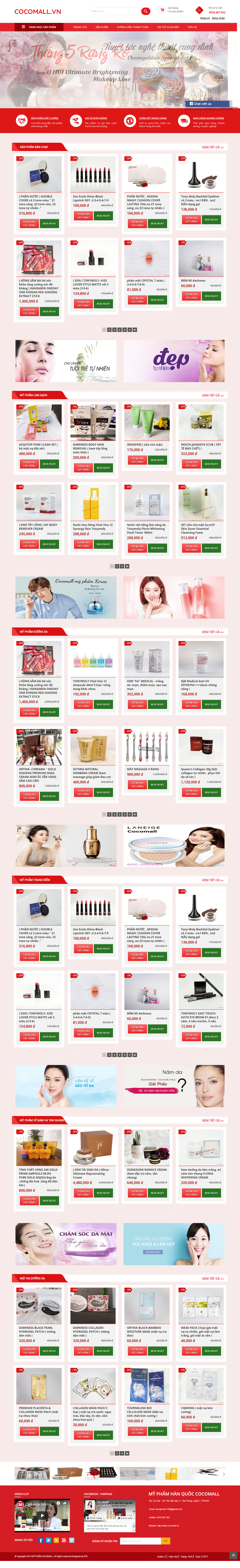 Thiết kế website bán hàng - cocomall.vn đẹp, chuyên nghiệp chuẩn SEO