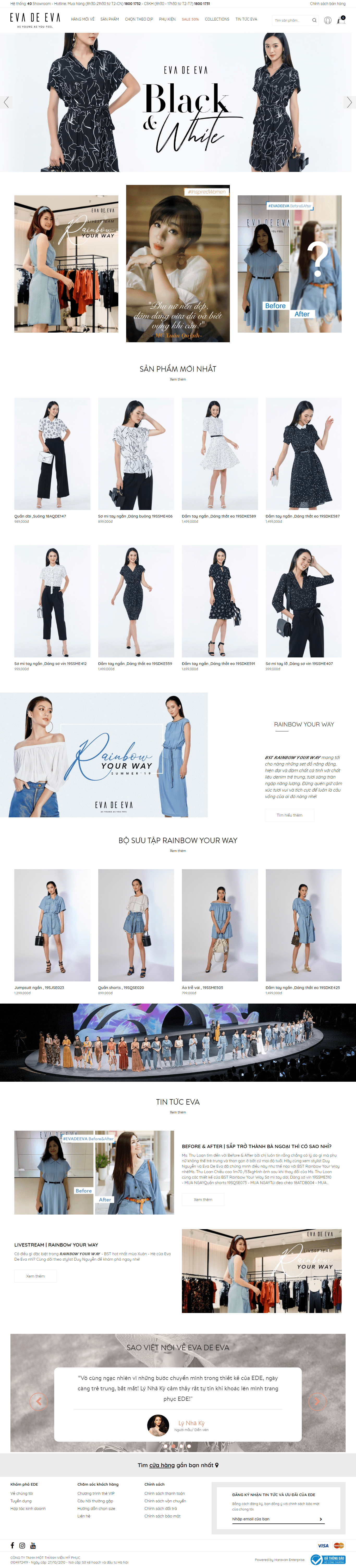 Thiết kế website bán hàng - evadeeva.com.vn đẹp, chuyên nghiệp chuẩn SEO