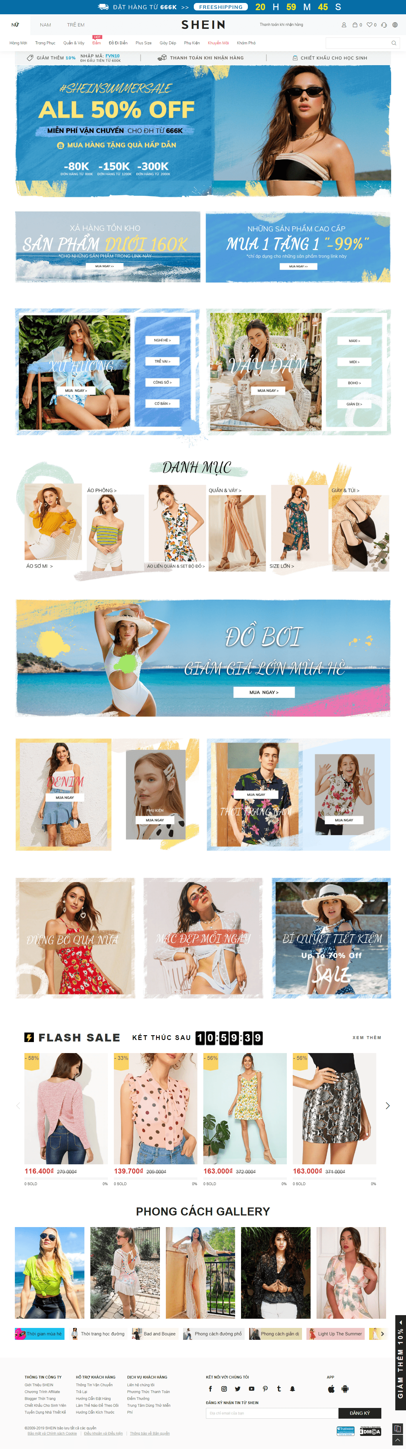 Thiết kế website bán hàng - shein.com.vn đẹp, chuyên nghiệp chuẩn SEO