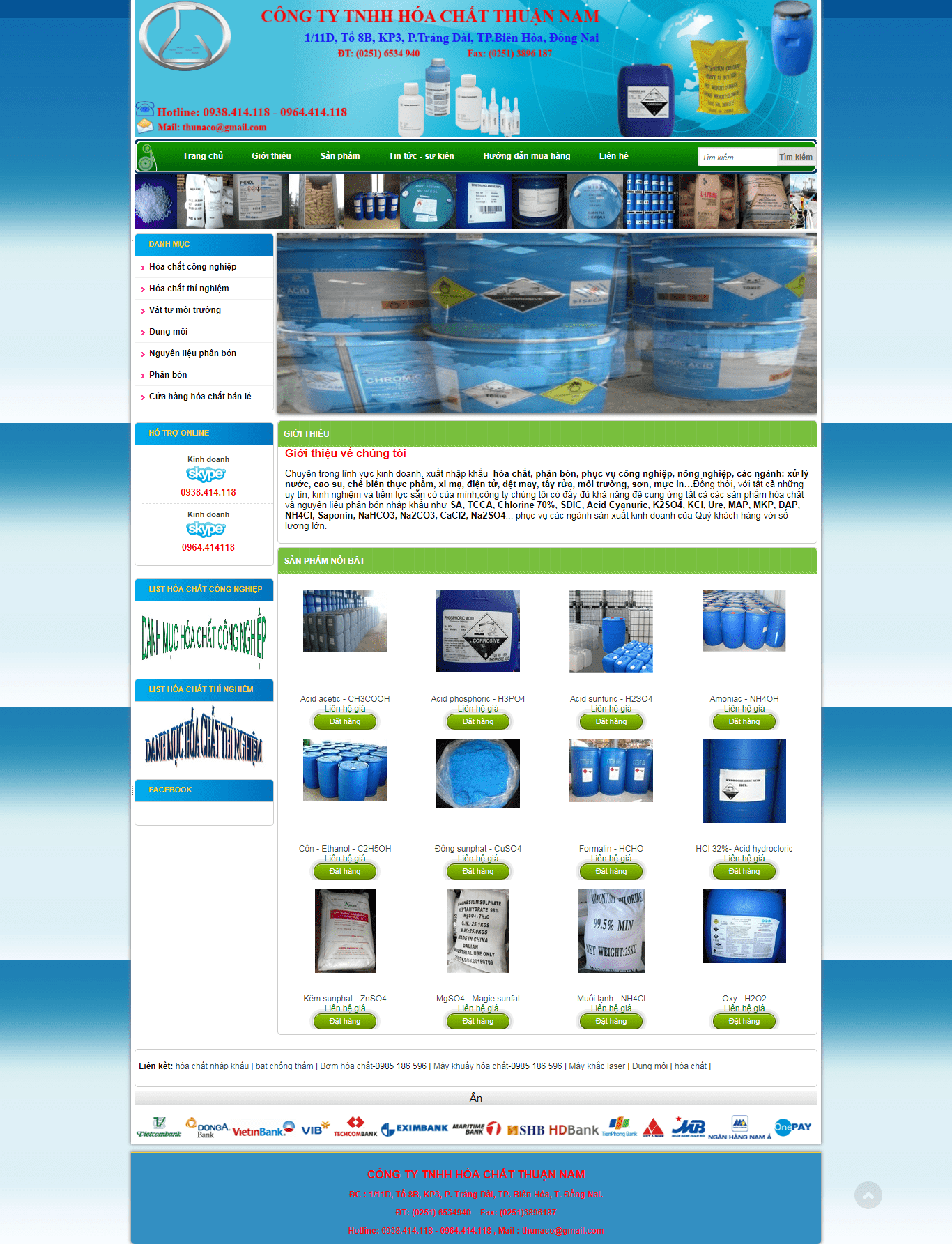 Thiết kế website hóa chất - hoachatjsc.com đẹp, chuyên nghiệp chuẩn SEO