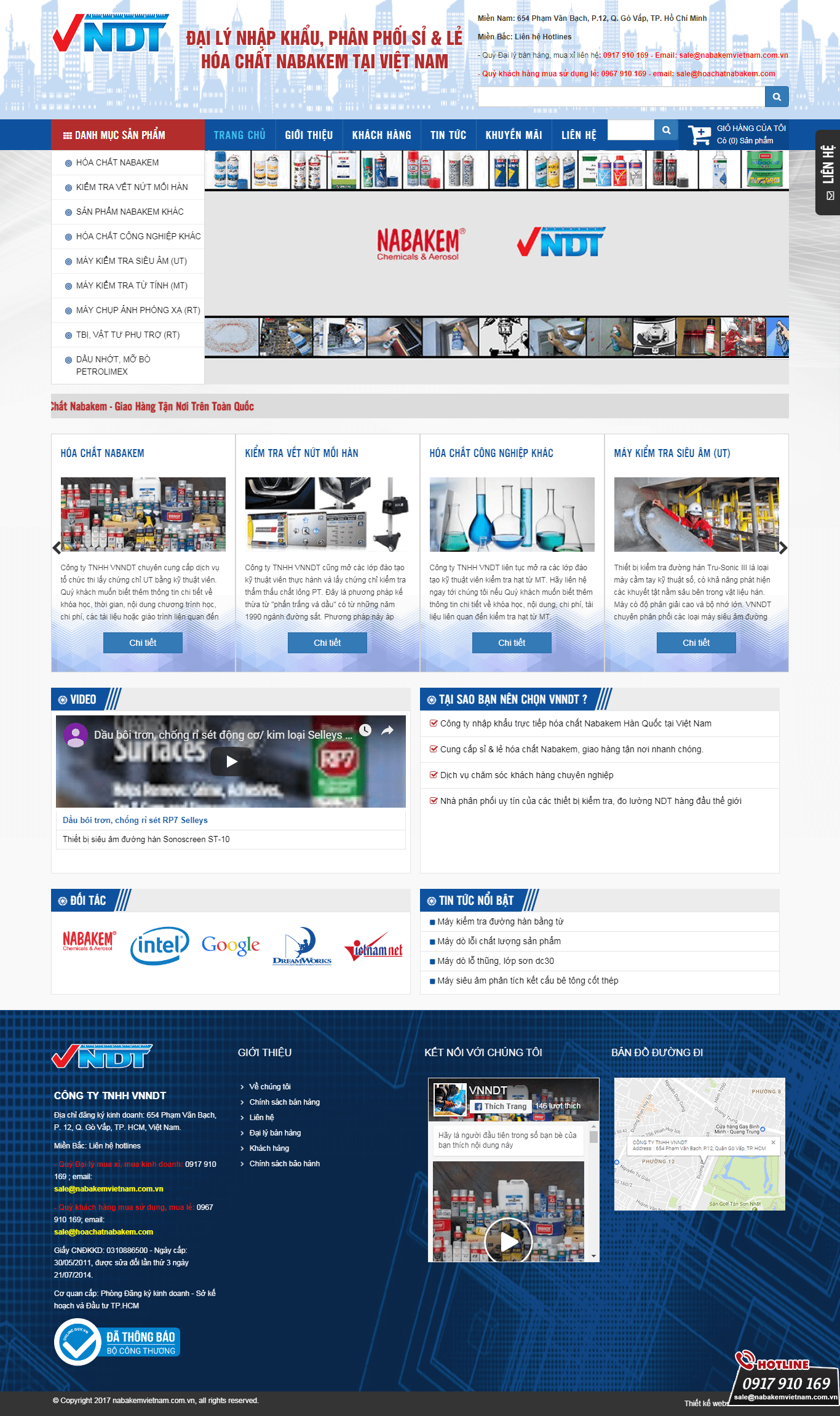 Thiết kế website hóa chất - nabakemvietnam.com.vn đẹp SEO tốt