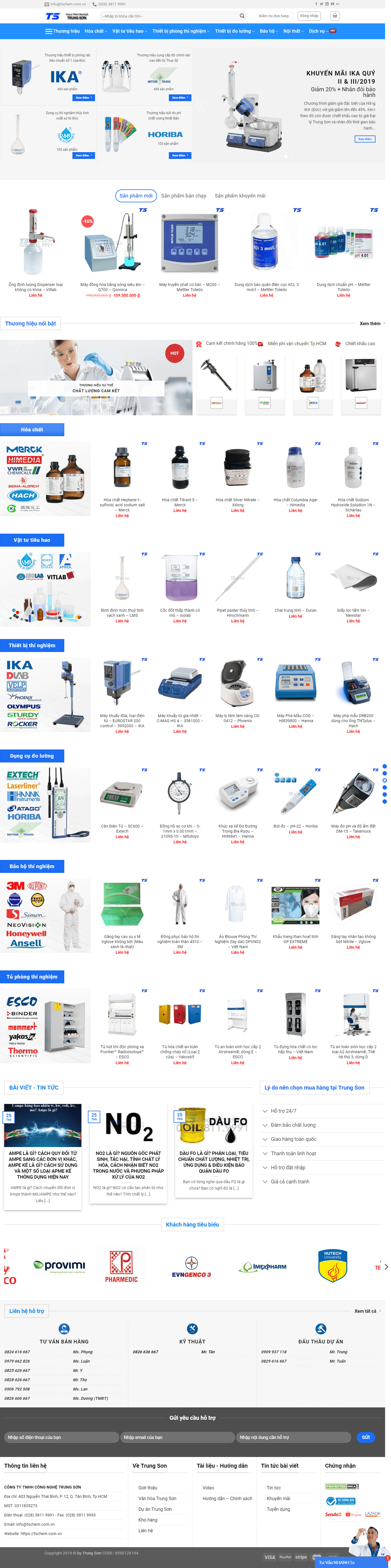 Thiết kế website hóa chất - tschem.com.vn đẹp, chuyên nghiệp chuẩn SEO