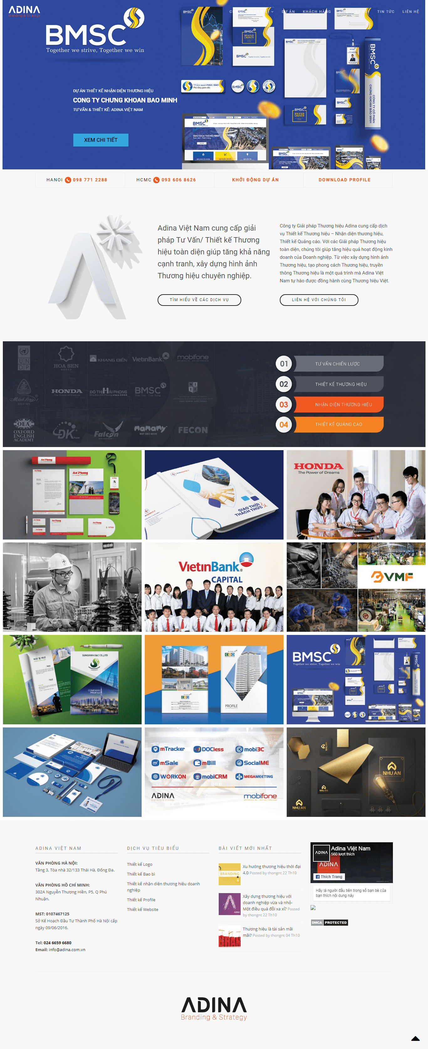 Thiết kế website thương hiệu logo - adina.com.vn đẹp SEO tốt