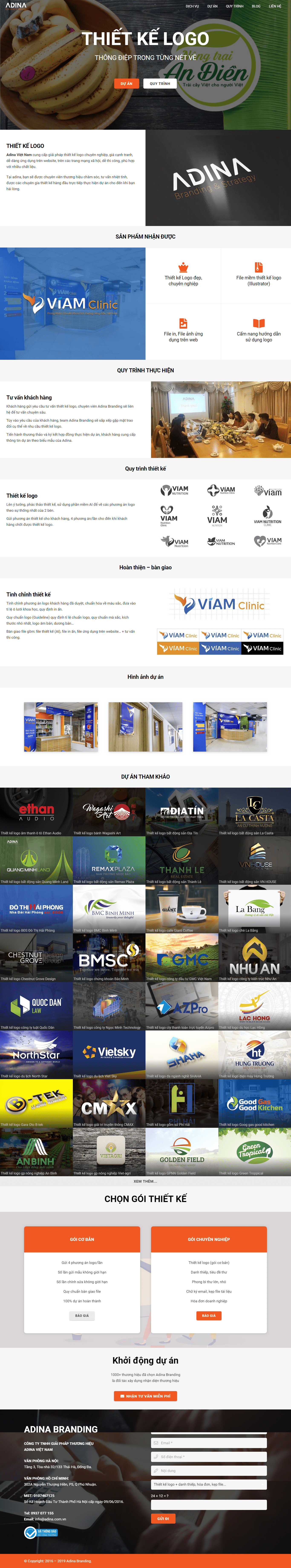 Thiết kế website thương hiệu logo - adina.vn đẹp SEO nhanh hiệu quả