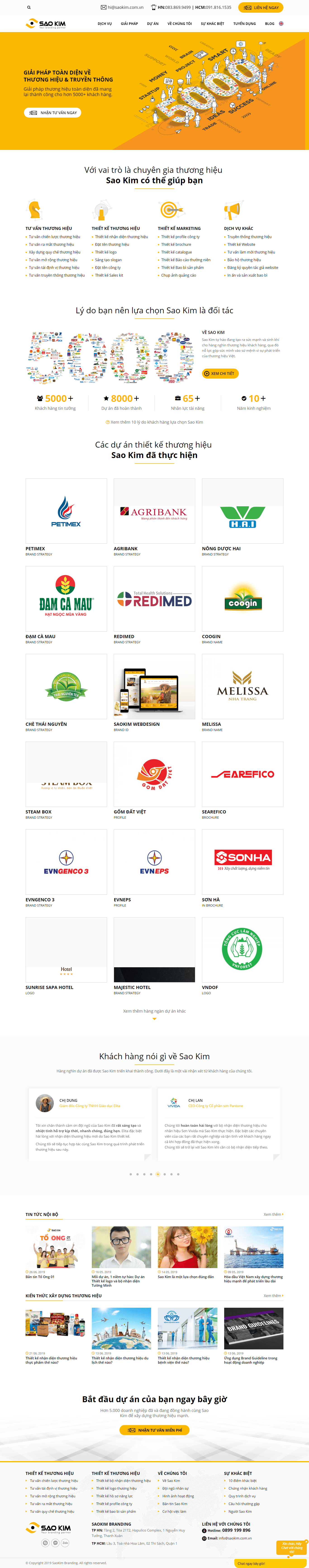 Thiết kế website thương hiệu logo - saokim.com.vn đẹp SEO tốt