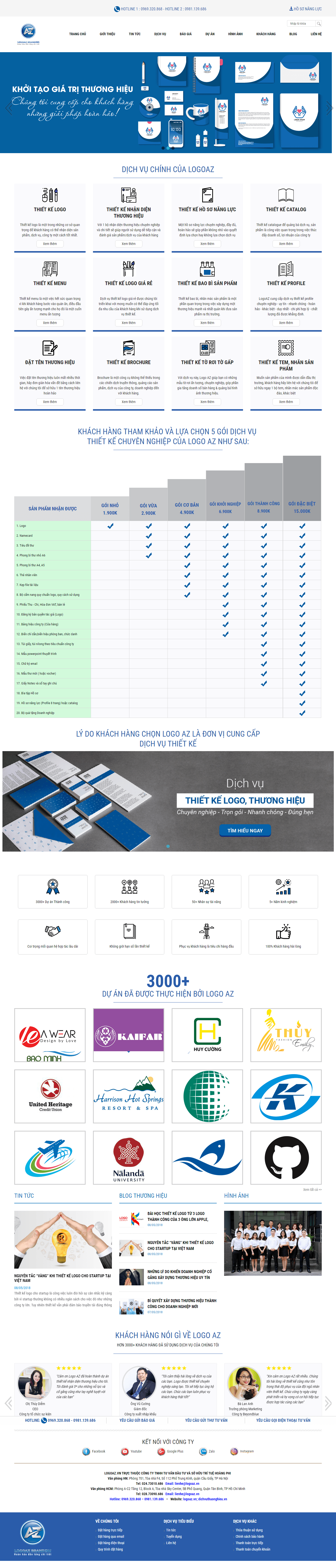 Thiết kế website thương hiệu logo - logoaz.vn đẹp SEO nhanh hiệu quả
