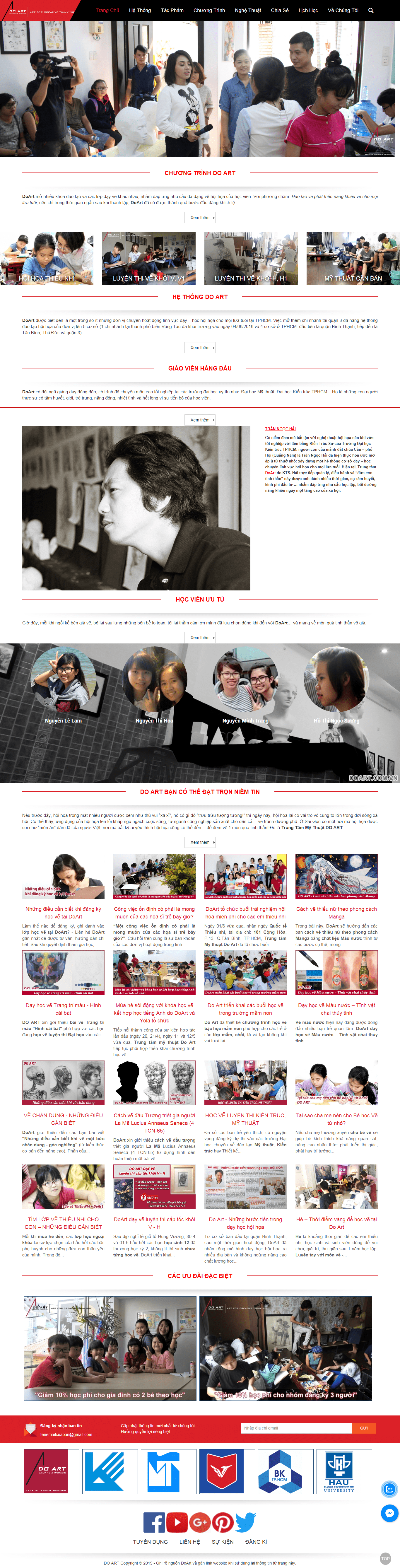Thiết kế website nghệ thuật mỹ thuật - doart.com.vn