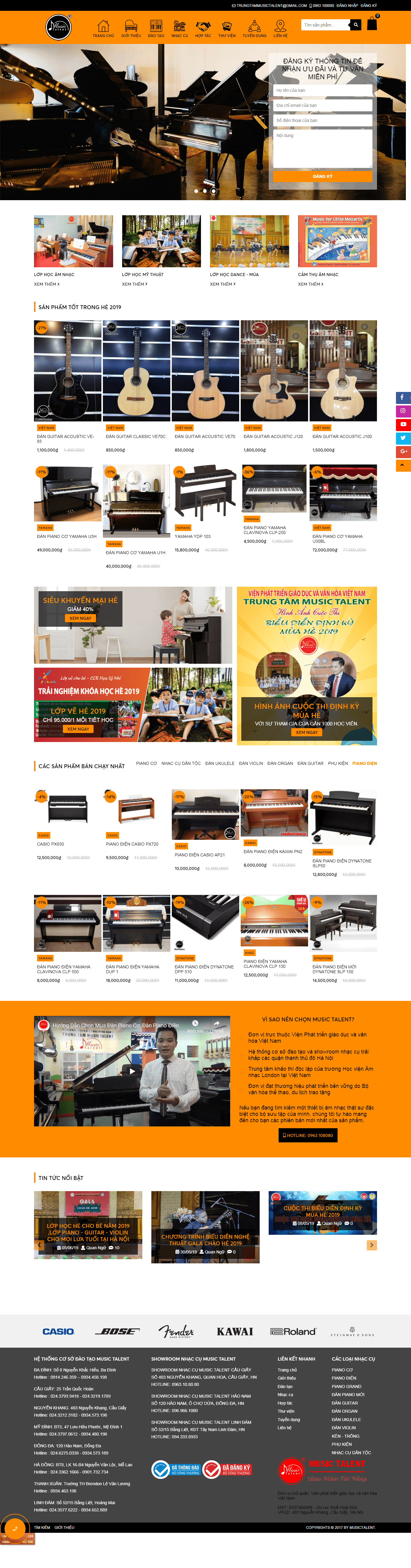 Thiết kế website nghệ thuật mỹ thuật - musictalent.vn