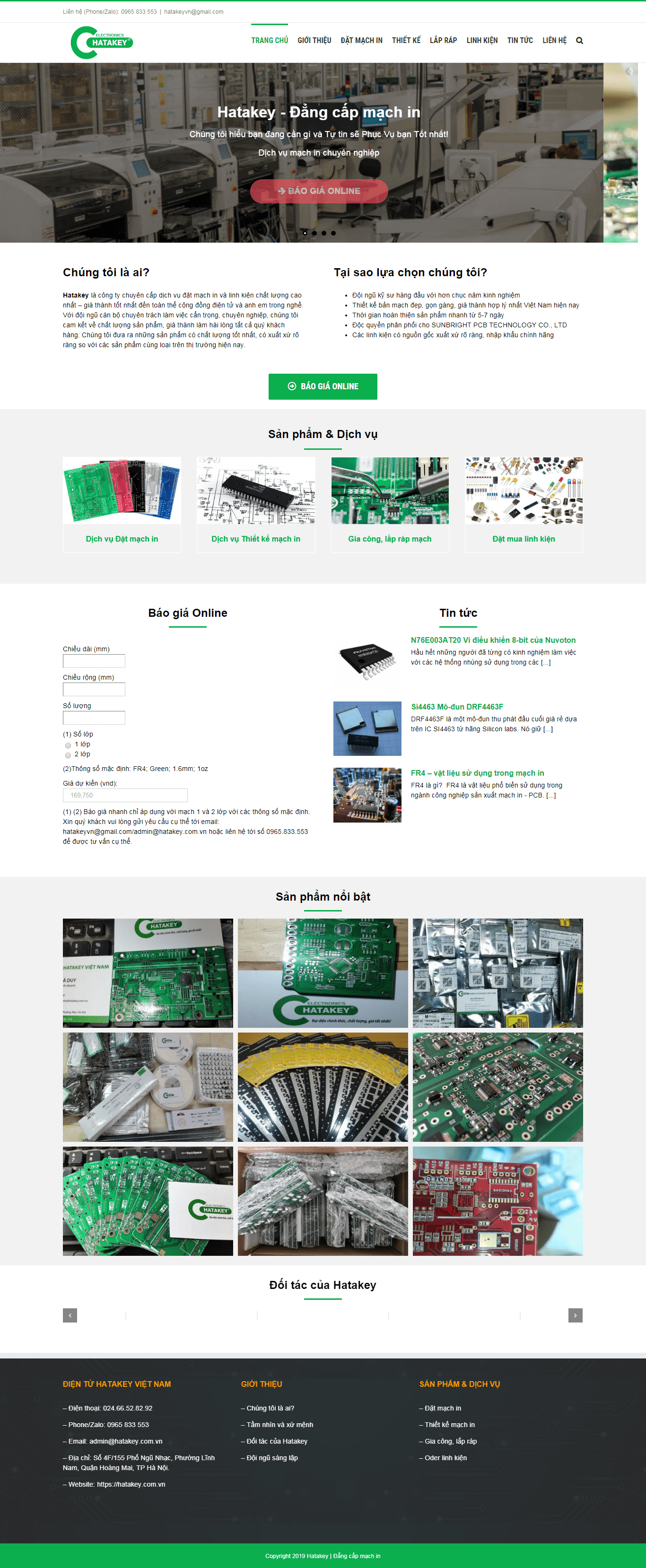 Thiết kế website linh kiện điện tử - hatakey.com.vn